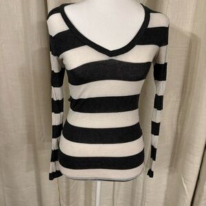 Striped V Neck Sweater